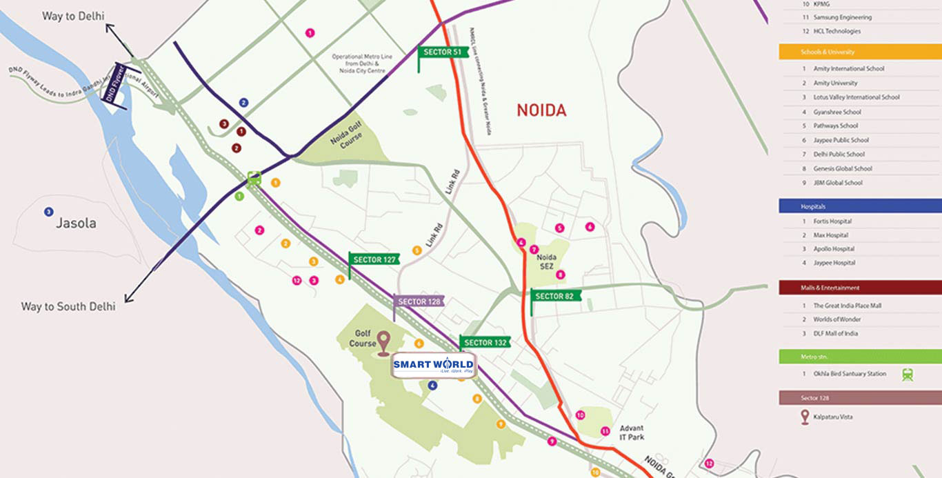Smart World Sector 128 Location Map